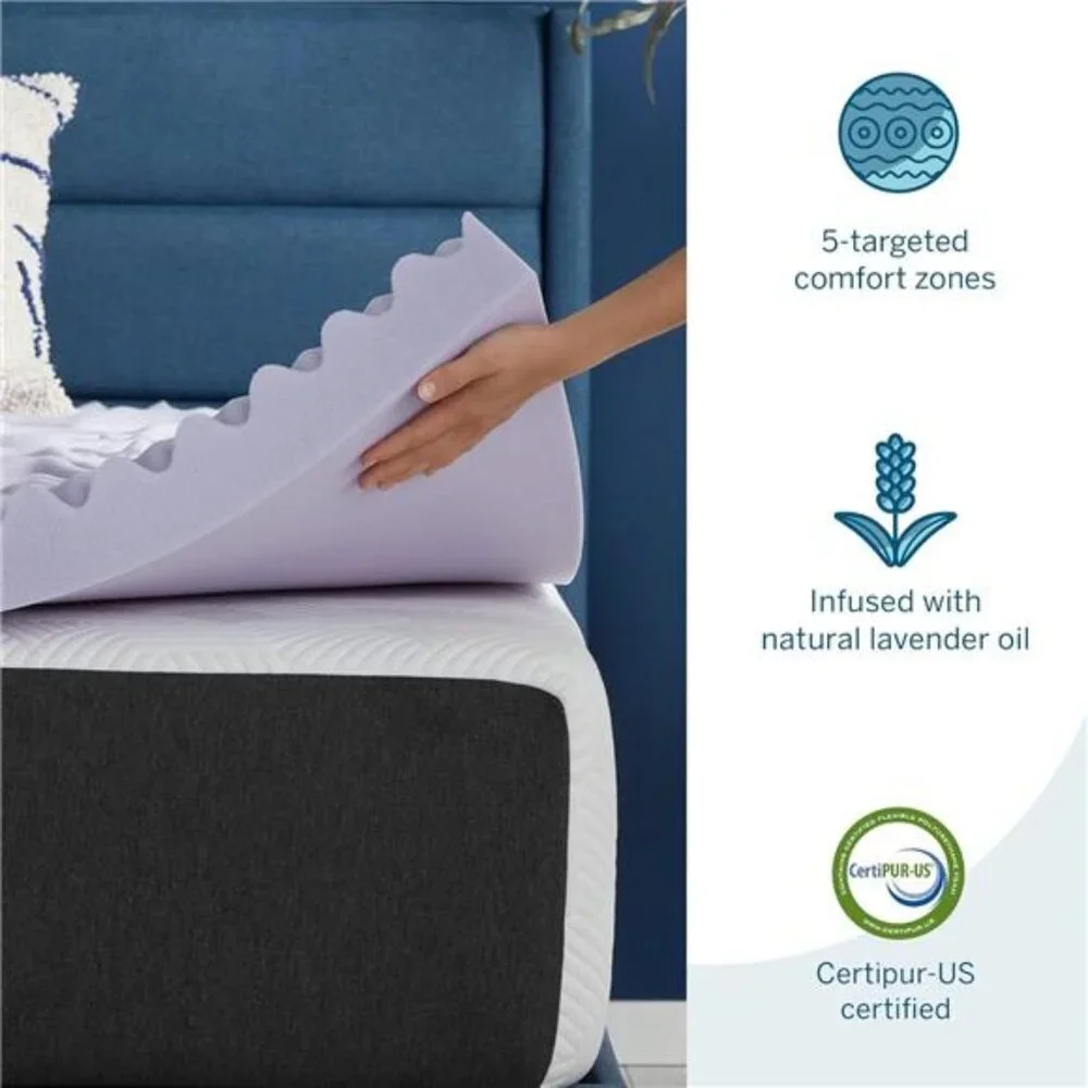 Lavender-Infused Mattress Topper, Queen